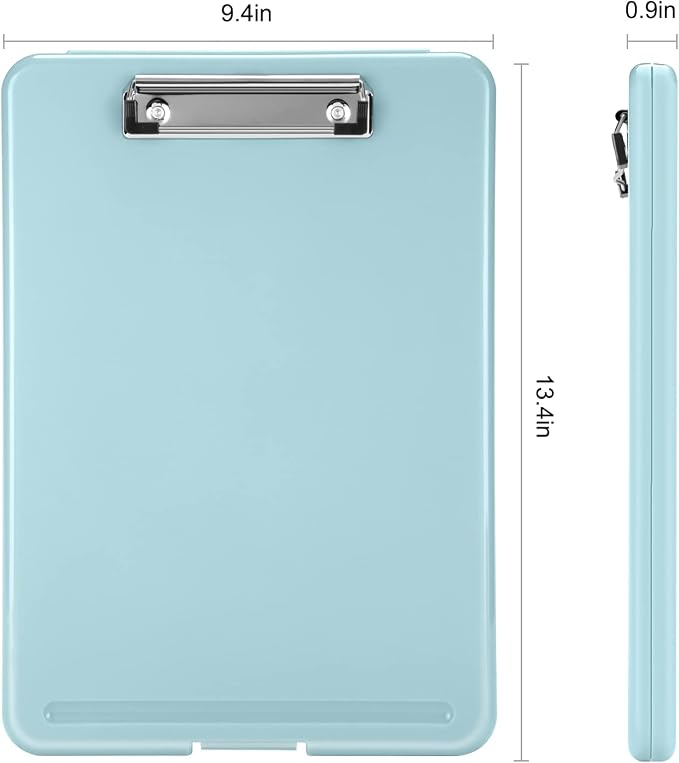 Sooez Clipboard with Storage, Plastic Nursing Clip Board, 8.5" x 11", Work | Sturdy Clipboards Foldable, Cute Hanging Clip Board Case, Teacher, Classroom Must Haves, Office School Supplies, Women & Men