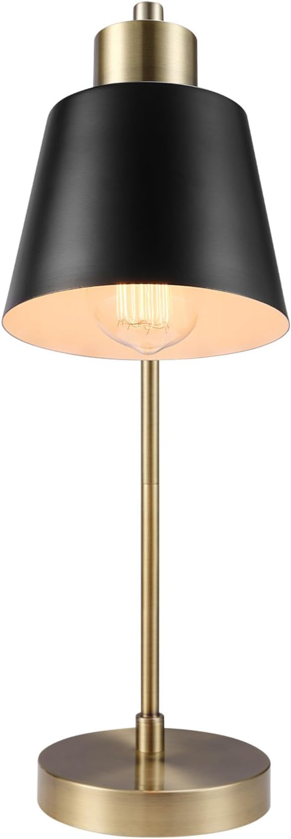 Globe Electric 18" Matte Brass Desk Lamp with Matte Black Metal Shade | Adjustable pivot joint, metal shade, rotary switch, requires 1 E26 60W bulb (sold separately), 61000055