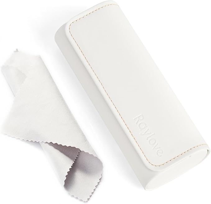 RayLove Hard Shell Glasses Case, Lightweight Leather Eyeglass Case, Travel-Friendly Sunglasses Protector for Men & Women