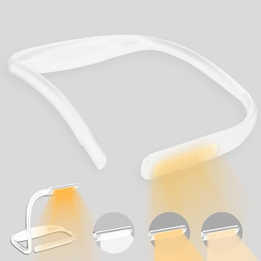 LED Neck Reading Light, Book Light for Reading in Bed, Adjustable Brightness Desk Lamp,3 Color, with Bendable Arms, Suitable for Repairing, Night Running, Walking, Knitting, Camping