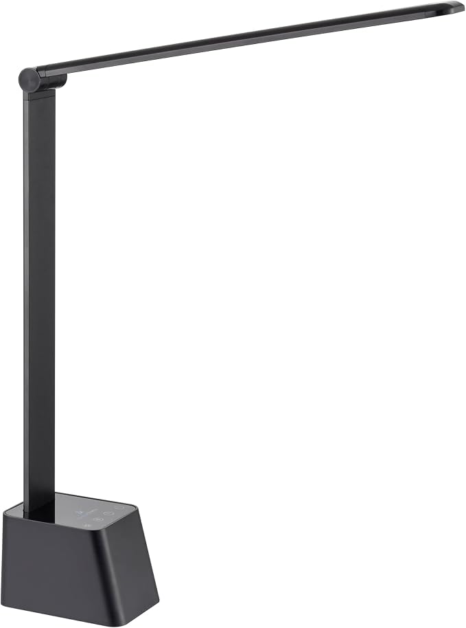 Ambertronix Minimalist LED Desk Lamp, 5 Lighting Modes, USB Charging Port, Aluminum Arms, Portable, Dimmable, Touch Control, Auto Timer, Power Adapter (5V2A) Required and Included.