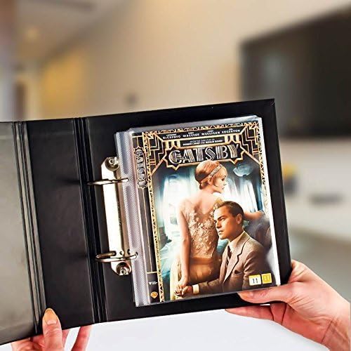 Tarifold DVD Storage Bundle, 100 Binder Sleeves and 4 Binders, 2-Ring Holes | Holds DVD, cover art and booklet, secure flap, 25 sleeves per binder, 120-micron polypropylene, saves up to 70% storage space