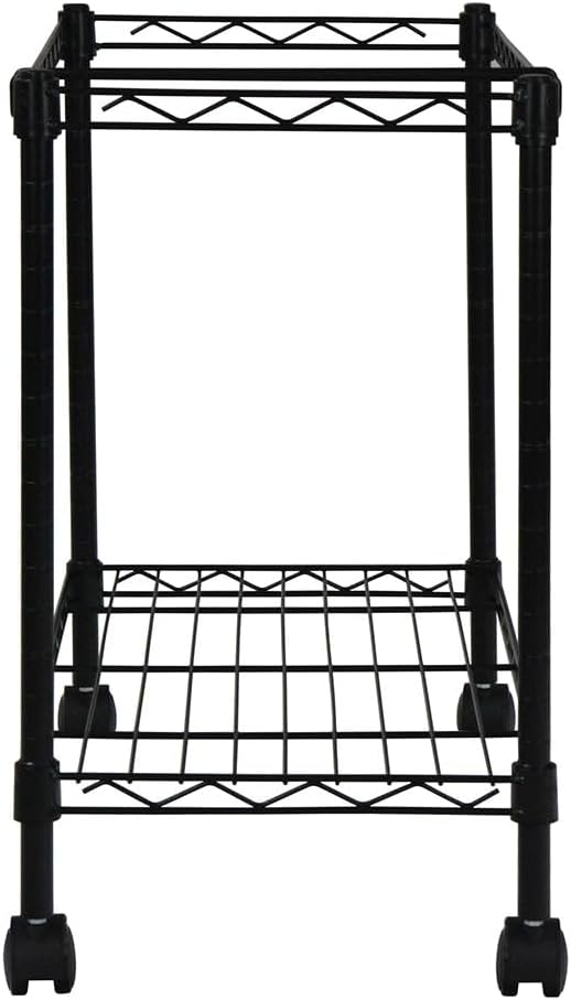 Oceanstar Portable 1-Tier Metal Rolling File Cart, Black,24 in