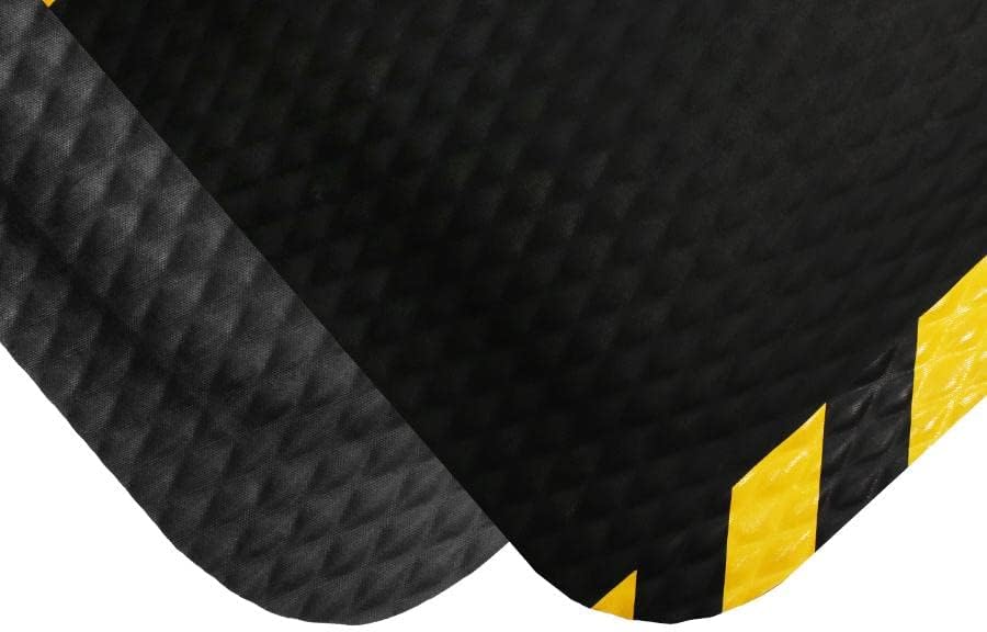 American Floor Mats Hog Heaven Premium 7/8" Black & Black Border 3' x 6' Nitrile Backed Anti-Fatigue Comfort Mat