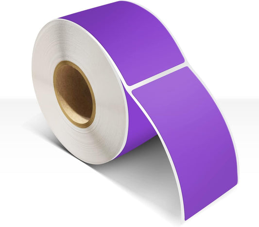 Rectangle Labels Sticker 3×5 Inch Vinyl Floor Stickers Color Coding Name Tags Roll Removable 200 PCS, Purple