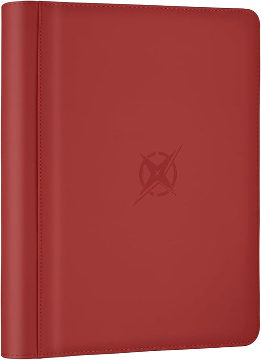 Trading Card Binder, Card Binder 9 Pocket for Trading Cards, Holds 540 Cards, Zippered Premium Card Collection Binder Album for Game Card, Sports Card, Yugioh, MTG (Red)