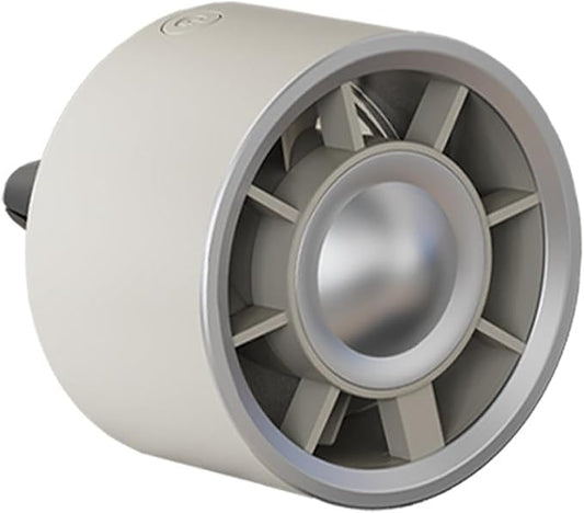 Car Vent Fans, Portable USB Mini Automatic Fan with Cool Lighting, Three-speed Blower with Adjustable Clip, Universal for Most Cars, Trucks, SUVs (White)