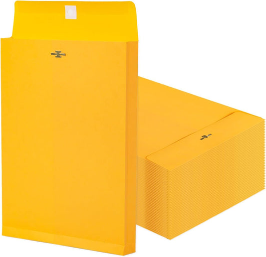 9x12 Expanding Manila Envelopes with Clasp 25 Pack, Goefun 180 GSM Heavyweight Expandable Manilla Folders 8.5 x 11 Letter Size, 1.2'' Expansion, for Home Office Business Storage and Organizing