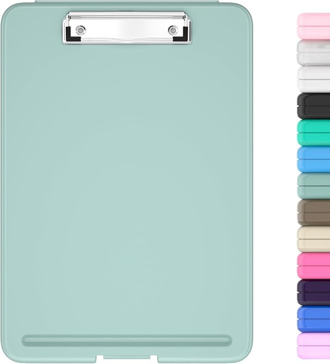 Hongri Clipboard with Storage, 8.5 x 11 Clip Board Foldable, Green | Bottom Opening, Size 13.4 x 9.4 X 0.9 in for Nurses, Teacher, Students, Classroom, School & Office Supplies