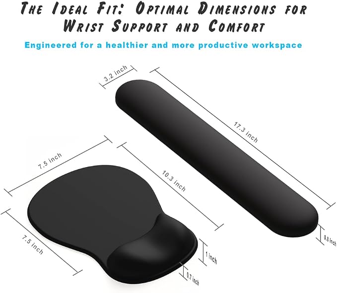 ErgoComfort Gel Wrist Rest Mouse Pad-Ergonomic Office Mousepad with Wrist Support-Non-Slip, Design Desk Accessories Mat for Home&Game Decor (09LavenderHaze Set)