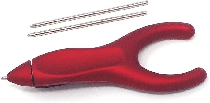PenAgain Ergosof Ballpoint Pen, Red, Set of 4 Pens | Individually Packaged, Two Black Ink Refills Per Pen
