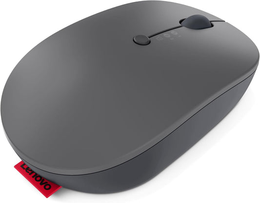 Lenovo Go Multi-Device Wireless Mouse, 2.4GHz Nano USB-C Receiver, Bluetooth, Adjustable DPI, USB-C Rechargeable Battery, Qi Wireless Charging, Ambidextrous, GY51C21211, Grey