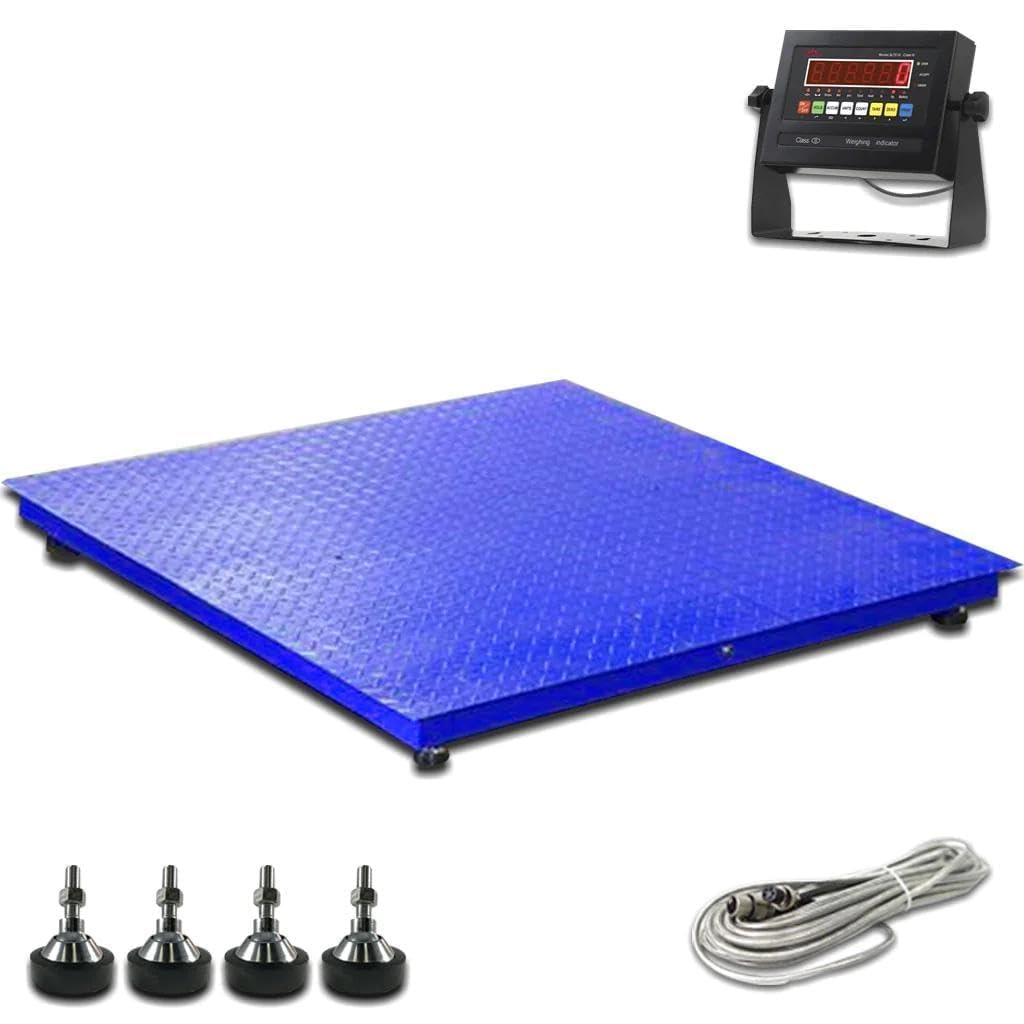 Liberty LS-800-4X5 NTEP Certified (Legal for Trade) Industrial Floor Scale | 48" x 60" | Capacity of 10,000 lbs x 2 lb + Blue