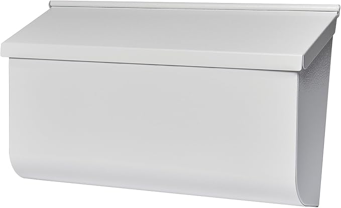 Architectural Mailboxes Woodlands Steel Wall Mount Mailbox, White, Medium | Galvanized steel build for outside with weather-resistant outdoor construction and a rust-resistant powder-coat finish.