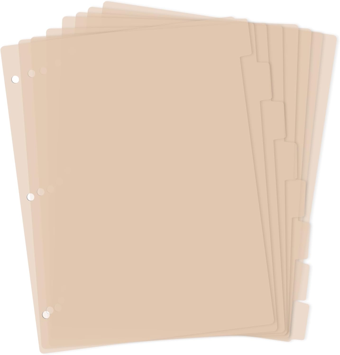 3 Ring Orange Binder Dividers with 8-Tabs, A4 Binder Dividers, Sturdy Plastic Divider, Aesthetic Divider for Binders, Suitable for Notebooks and Binders, 3 Hole Punch (Orange)