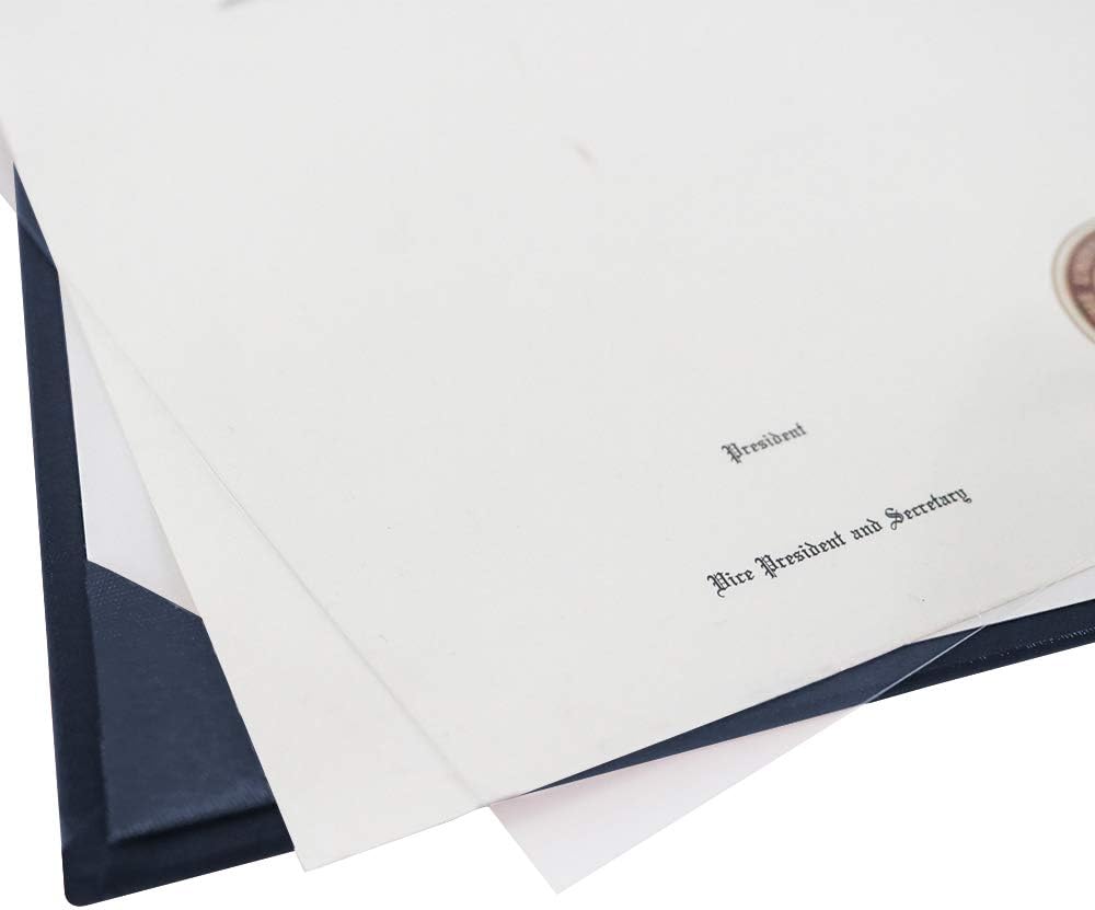 GraduationMall 8.5"x11" Smooth Padded Diploma Cover Certificate Holder Darkblue,1-Pack