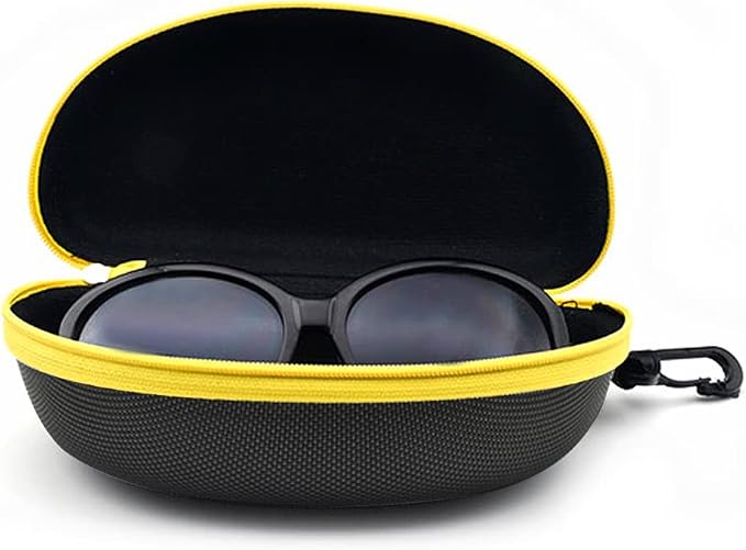 3pcs Zipper Hard Shell Sunglasses Case and Eyeglasses Case Portable Travel Glasses Case with Plastic Hook