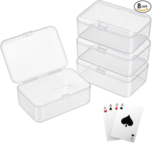 4 Pack Clear Plastic Card Deck Box Playing Card Storage Cases Blank Deck Boxes, Standard Size Holders for Game Cards Trading Cards and Small Accessories Home Organization