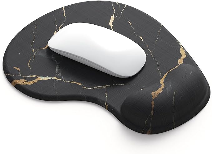 Office Mousepad with Gel Wrist Support - Ergonomic Gaming Desktop Mouse Pad Wrist Rest - Design Gamepad Mat Rubber Base for Laptop Computer -Silicone Non-Slip Special-Textured Surface (15MarbleB)