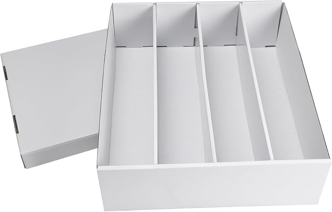 RLAVBL 1 Pack 3600 Count Trading Card Storage Box, Cardboard Card Boxes with Dividers for Sports, MTG, TCG, Toploader, 4 Row