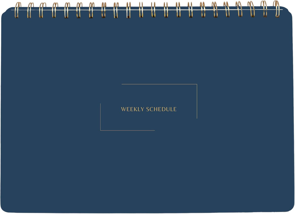 Undated Weekly Business Planner | 8.25” x 11.75” ADHD Organizer | Premium Multi-Layout Schedule | Navy | Landscape Layout
