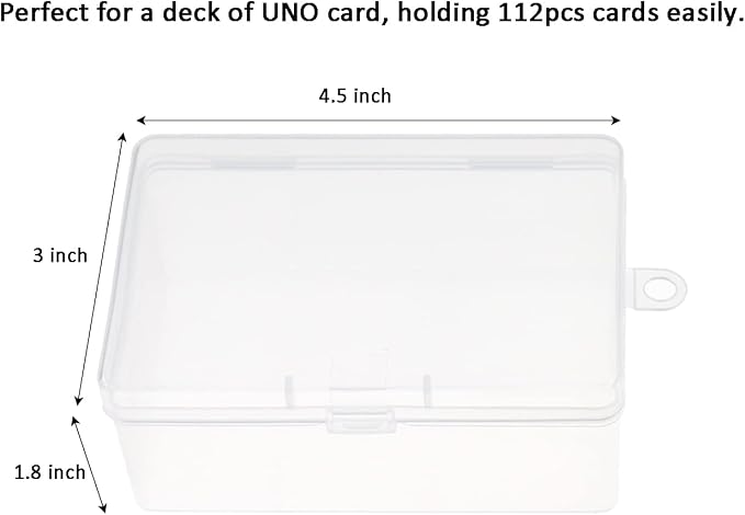Plastic UNO Card Case Box Holder, High Capacity Playing Card Case, Clear Playing Card Box Storage Card Deck Case (NO Cards) (Set of 2)