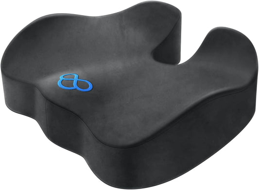 BlissTrends Seat Cushion,Thick Memory Foam Cushions for Office Chair, Car Seat, Airplane, Relieving Pressure Tailbone Sciatica Back Pain for Long Sitting Office Workers, Car Drivers 4.7in Thick Grey