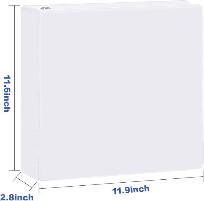 3 Ring Binder 2 Inch, ViVin Sturdy 2"-Slant D Ring Binder with 2 Interior Pockets, Clear View Cover, PVC-Free, Fits 500 Sheets of US Letter Size Paper (6 Pack, White)