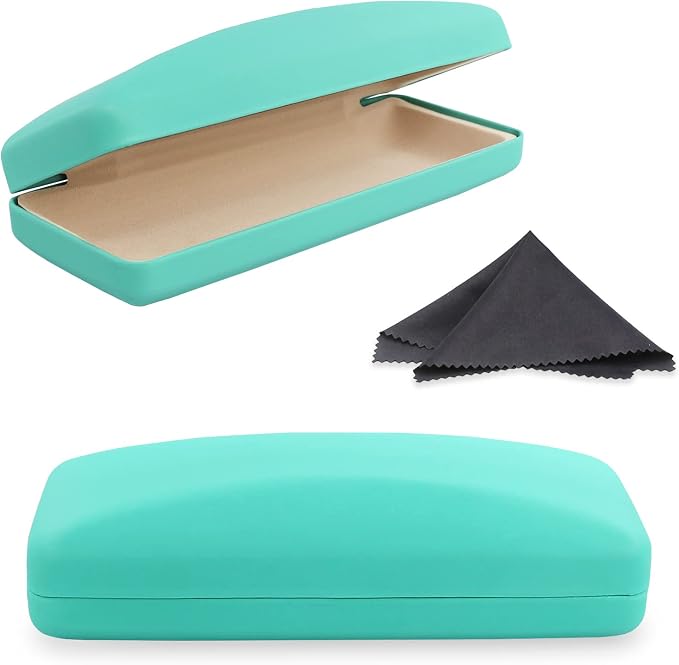 SMARTTOP Hard Shell Eyeglass Case- Glass Case With Cleaning Cloth, Glasses Case hard shell for men women