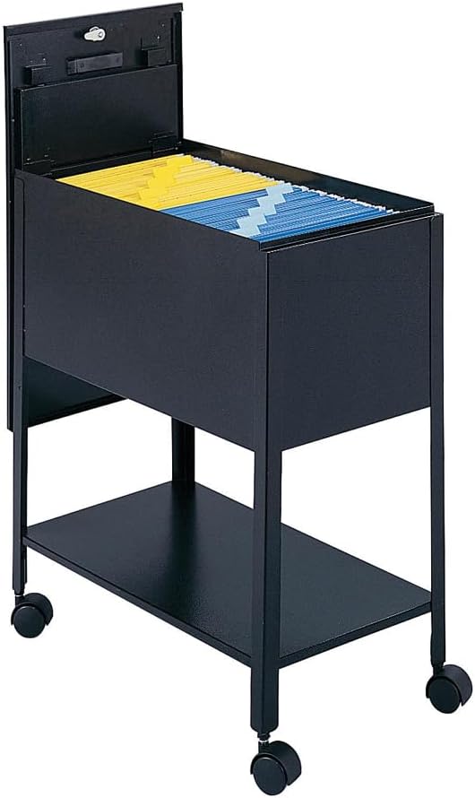 Safco Extra Deep Mobile Tub File with Lock, Letter Size Gray
