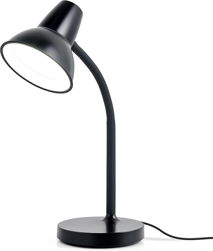 LED Desk Lamps for Home Office, Flexible Gooseneck Eye-Caring Study Lamps | Energy-Saving Desk Light, Anti-tip Heavy Duty Bedside Reading Light, Desk Lamps for College Dorm, Home Office, with 1.6m Cord