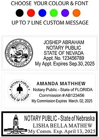 Trodat 4913 Self Ink Notary Stamp - Rectangular, Black, Red, Blue - Plastic - 7/8" x 2-3/8" Impression Area