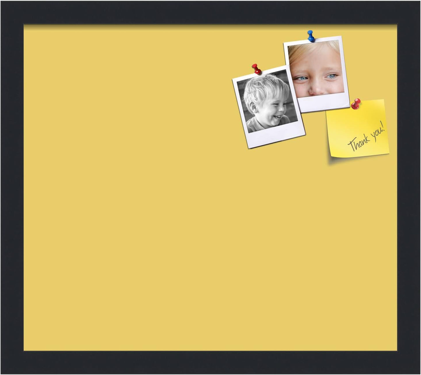 PinPix 16x14 Inch Cork Bulletin Board. This Decorative Framed Pin Board Comes with Honey Pastel Design and a Satin Black Frame. Ideal for Home Office Decor or Message Board (PinPix-1810)