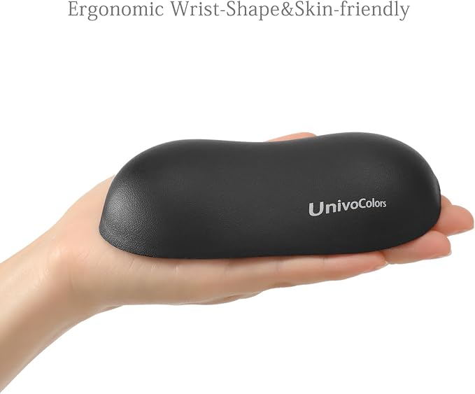 UnivoColors Design-Wave Set of Wrist Rest,Artificial Sheepskin+Memory Foam+Ergonomic+Anti-Slip Gel, Resilience Support During Work and Gaming,Keyboard Accessory,Navy