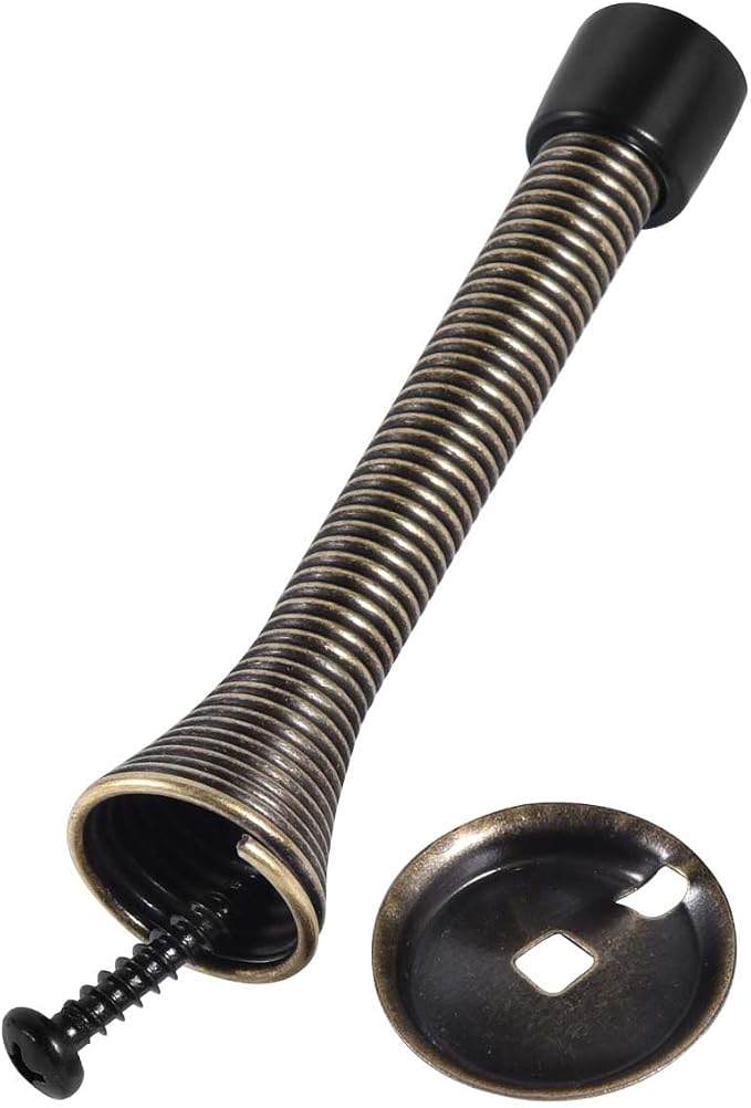 KISEER 24 Pack Spring Door Stops 3 1/4 Inch Flexible Heavy Duty Spring Door Stopper with RustProof Screw Rubber Bumper Tips (Oil Rubbed Bronze)
