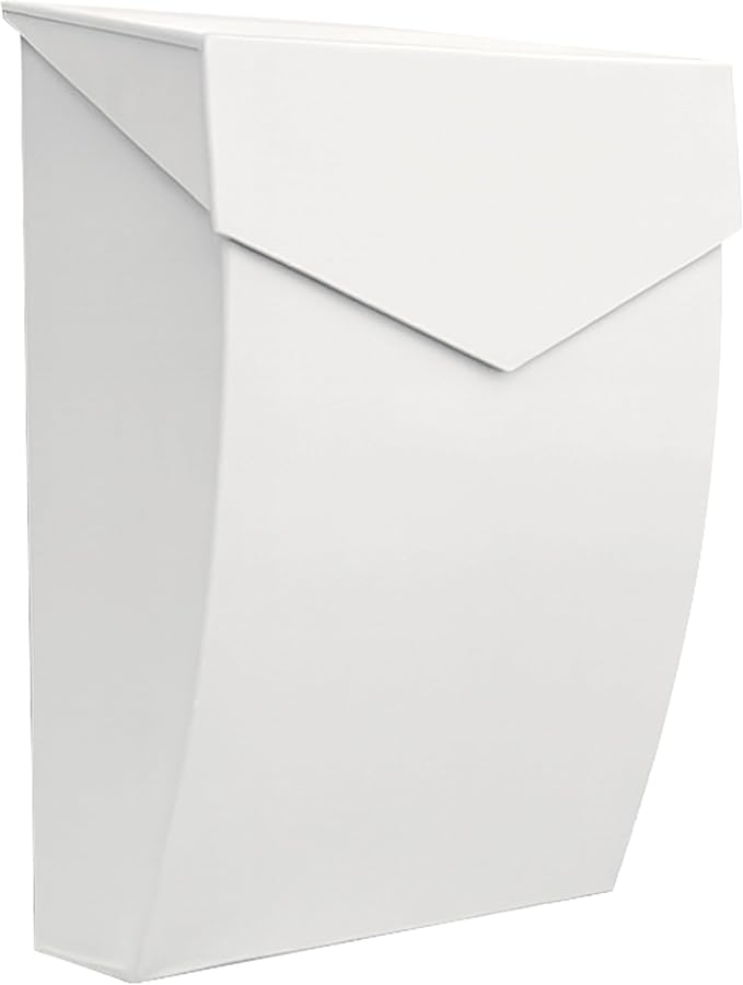 NACH Mailboxes for Outside Wall Mount, 4.8 x 10 x 13 inch White Wall Mounted Mailboxes for Outside, Waterpoof Mailbox for House - The Bradley Large Mail Box