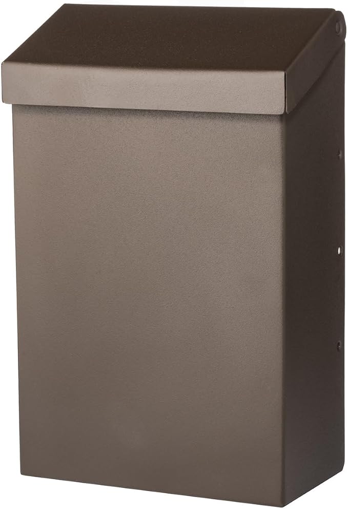 Architectural Mailboxes Modern Heritage Wall Mount Mailbox, Bronze, Small | Galvanized steel build for outside with weather-resistant outdoor construction and a rust-resistant powder-coat finish.