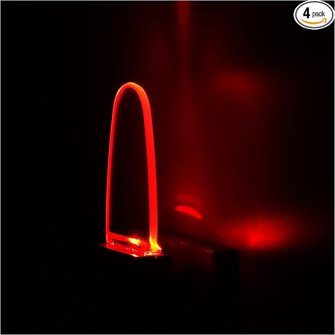 4 Pack Auto Nightlight Lamp with Dusk to Dawn Sensor for Bedroom, Plug in, Red