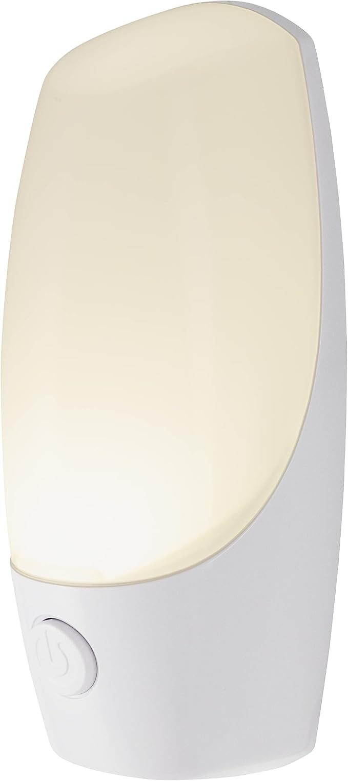 Energizer Manual On/Off LED Night Light Plug-in, Push Button, Compact, Contemporary, for Bedroom, Livingroom, Hallway, Bathroom, Nursery, Basement, White, 83661, 4 Pack