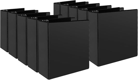 CIXILDTS 3" 3 Ring Binder, Standard 3-Inch Slant-D Ring Binder Fit Letter Size Paper, Presentation View Binders, 10 Packs, Black