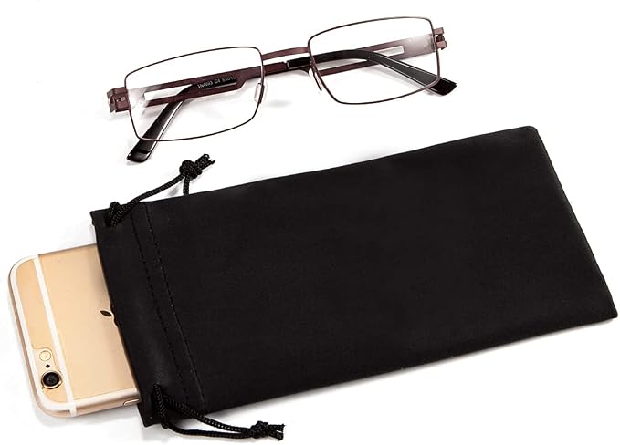 TRIUMPH VISION Glasses Case Soft Eyeglass Case Sunglass Pouch Cloth 3 Pack | Thick Microfiber Pouch Drawstring Pouch Eye Glass Bag Sunglasses Sleeve Storage, Lens Protection Cover,Cleaning Lens Screen