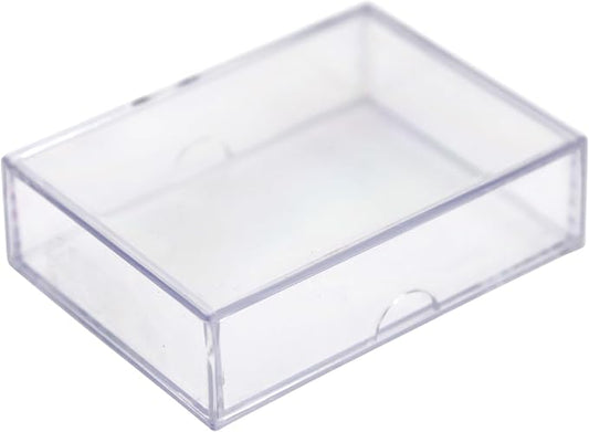 Gary Plastic Packaging 50-Pack Clear Acrylic Card Storage Boxes with Lids – Holds 52 Playing Cards or 50 Standard Trading Cards Each, Stackable Organizer for Sports & TCG Cards (Unsleeved)