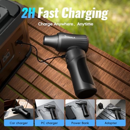 Electric Compressed Air Duster, 300000 RPM Super Powerful Cordless Air Blower, Rechargeable Brushless Motor, 3-Speed Adjustable, Durable Design for Keyboard, PC & Electronics Cleaning