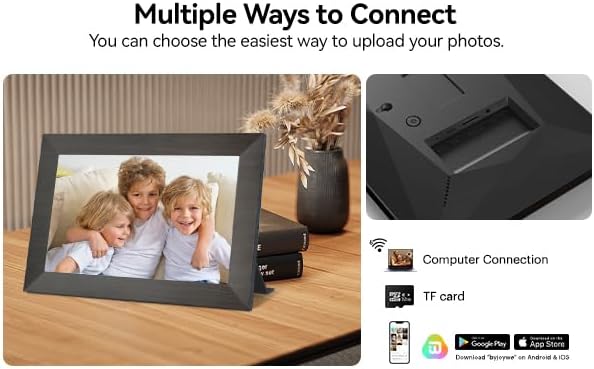 10.1 Inch Digital Picture Frame with 32GB Storage, WiFi Digital Photo Frame 1280x800 HD IPS Touchscreen, Easy Setup for Photo & Video Sharing via Free App, Black