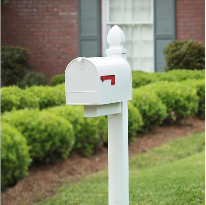 Gibraltar Mailboxes Elite Large Capacity Galvanized Steel White, Post-Mount Mailbox, E1600W00