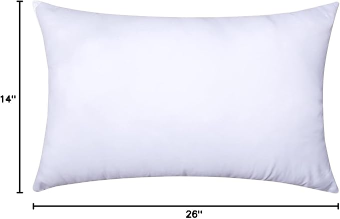 MIULEE 14x26 Inch Throw Pillow Insert for Couch Sofa Bed | Premium Virgin Filling, Soft Brushed Fabric, Rectangle Decorative Pillow, Lumbar Back and Neck Support