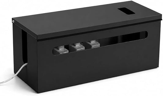 0.6mm Metal Cable Management Box Large Cable Organizer Box and Power Strip Box for Electrical Cord Hiding, Home Office Floor Cables Hider, TV Wires Storage Organization