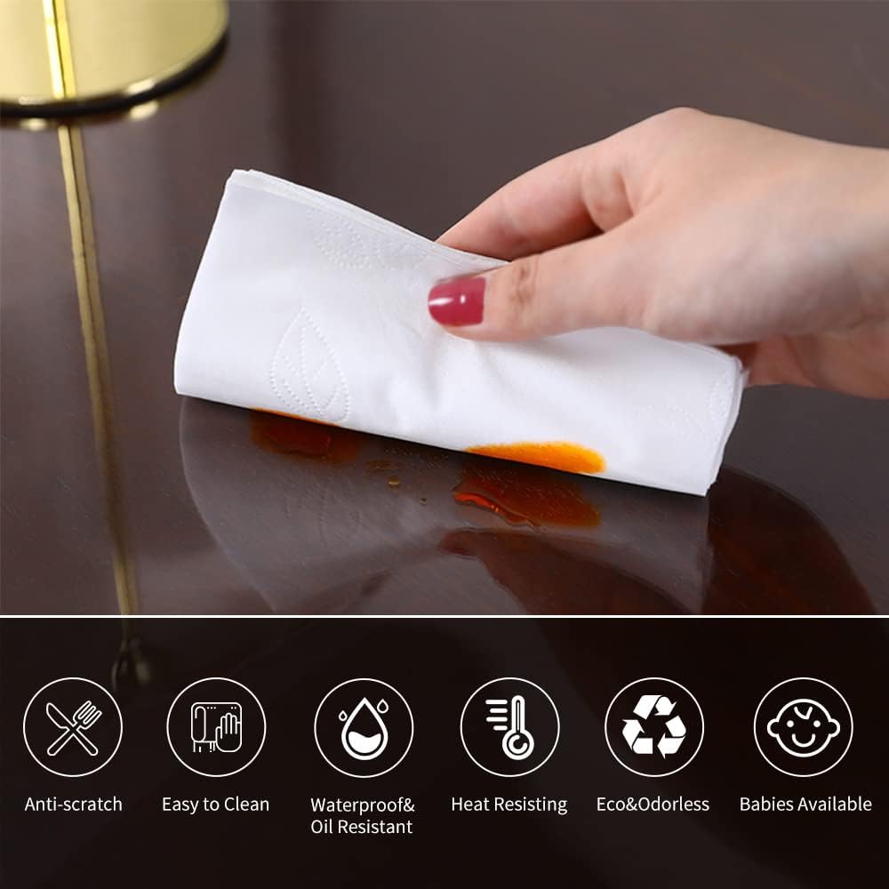 Clear Plastic Dining Table Protector Vinyl Table Cover Pad Wooden Furniture Coffee Sofa Side Cabinet Conference Table Top Protection Countertop Cover Waterproof PVC Rectangular 44x80 Inch