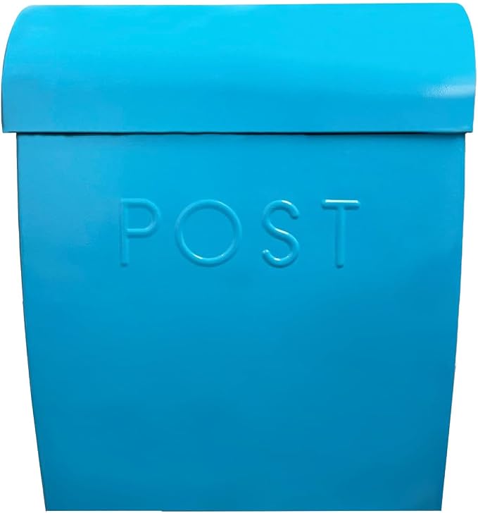 NACH Wall Mount Mailboxes for Outside, 12.75 x 10.75 x 5 inches, Blue Mailboxes for Outside Wall Mount, Waterproof - The Sylvia Mailbox