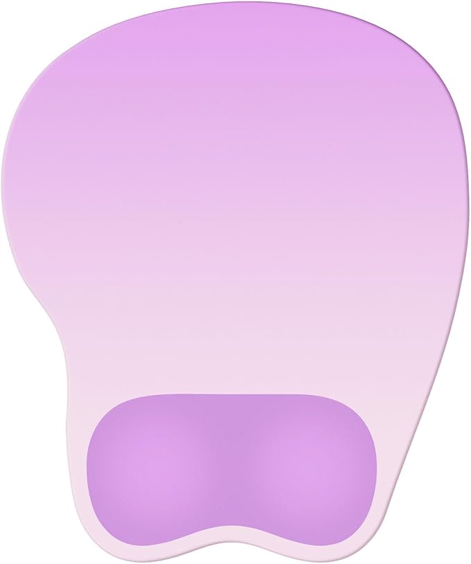 Ergonomic Mouse Pad,Non Slip Mousepad Wrist Rest Support for Office, Computer, Laptop & Mac(A-Purple)